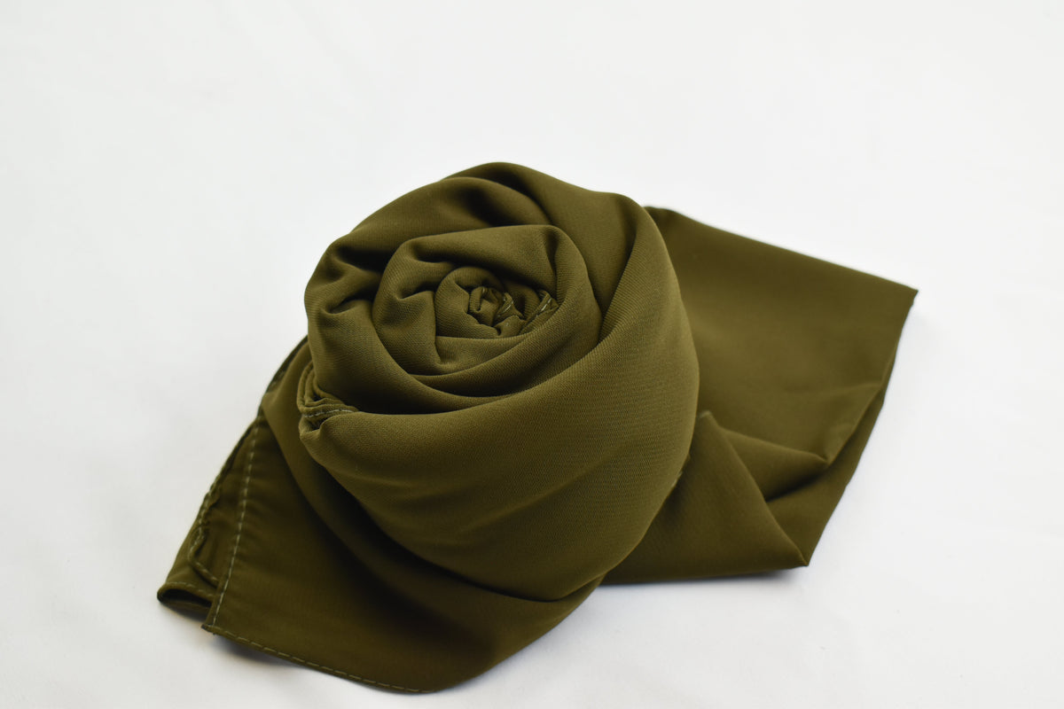 Hijab en soie de Médine - Vert Olive