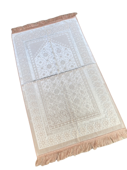 Tapis de prière floral rose saumon