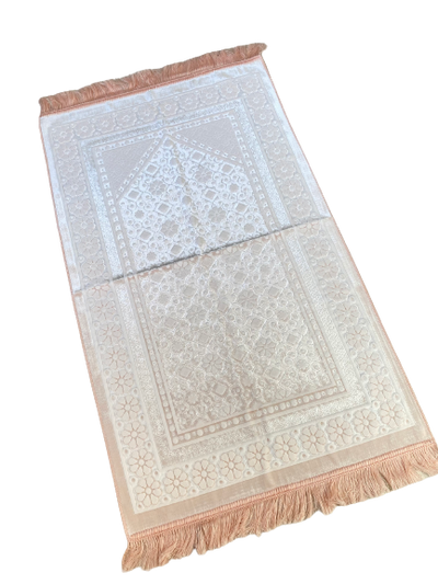 Tapis de prière floral rose saumon