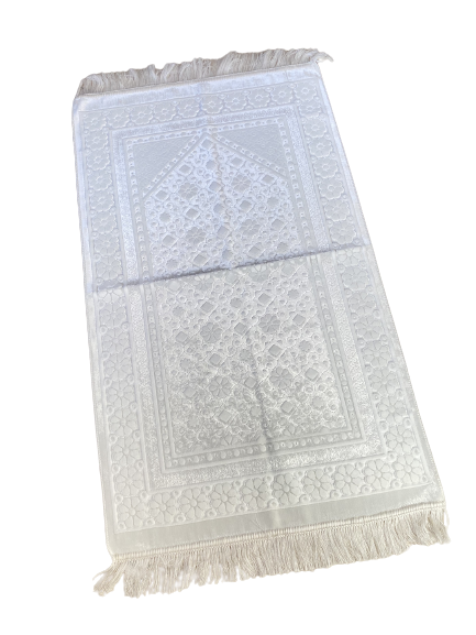 Tapis de prière floral blanc