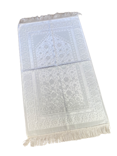 Tapis de prière floral blanc