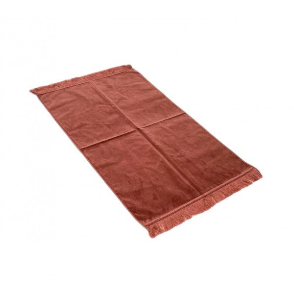 Tapis de prière en velours  luxe rouge